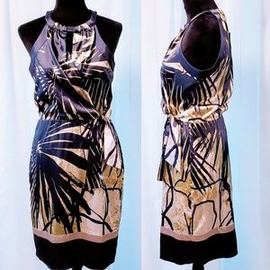 Tahari Wrap Satin Mix Print Dress 4 - image 1